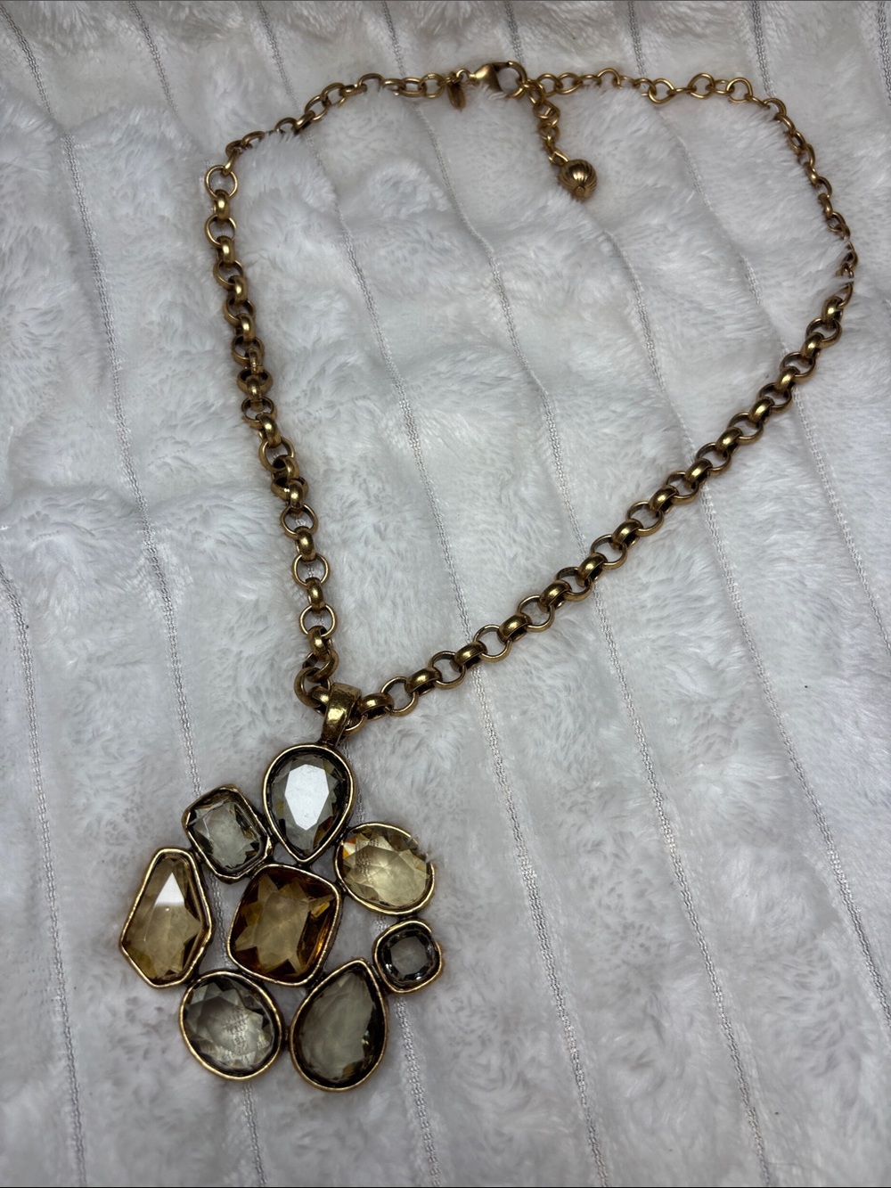 Chico’s Bold Gold-Tone Multi-Stone Pendant Necklace - Women Jewelry